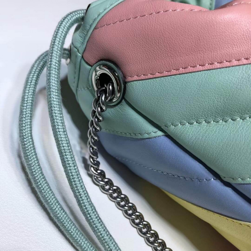 Gucci GG Marmont Mini Bucket Bolsas en pastel y arco iris 575163-5