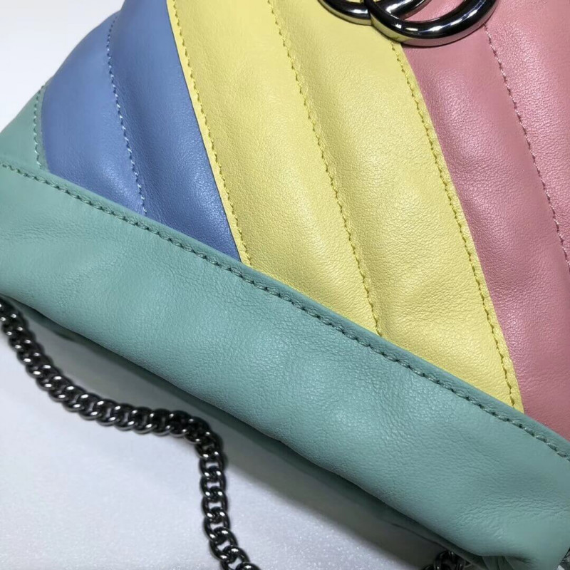 Gucci GG Marmont Mini Bucket Bolsas en pastel y arco iris 575163-7