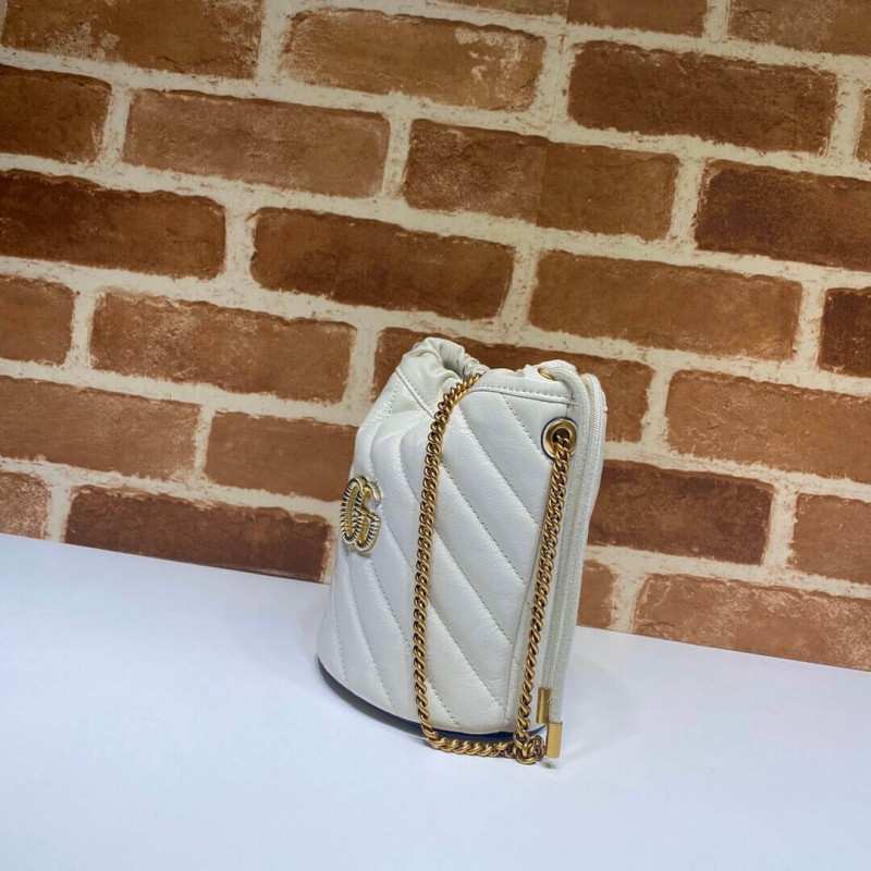 Gucci GG Marmont Mini Bucket Bolsa 575163 White-1