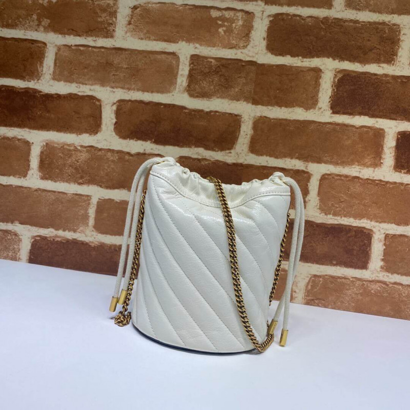 Gucci GG Marmont Mini Bucket Bolsa 575163 White-2