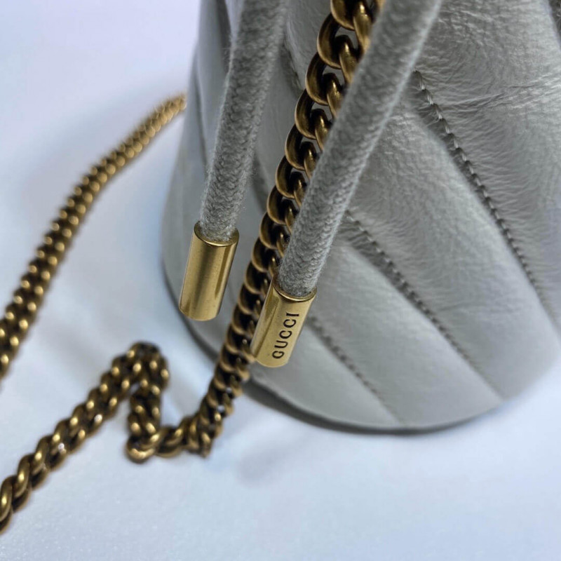 Gucci GG Marmont Mini Bucket Bolsa 575163 White-4