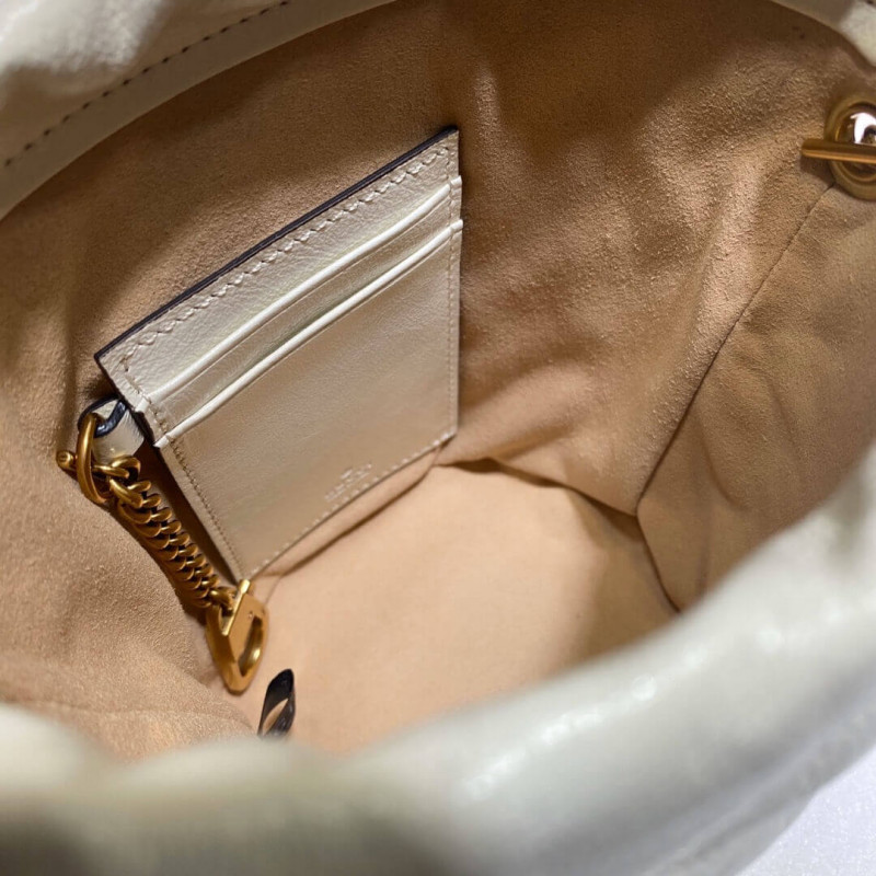 Gucci GG Marmont Mini Bucket Bolsa 575163 White-5