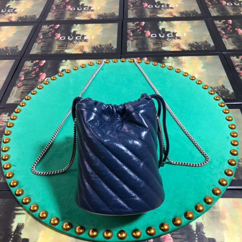 Gucci GG Marmont Mini Bucket Bolsa 575163 Azul-1