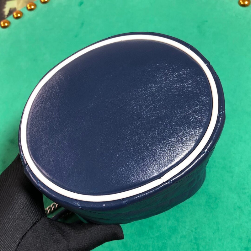 Gucci GG Marmont Mini Bucket Bolsa 575163 Azul-4