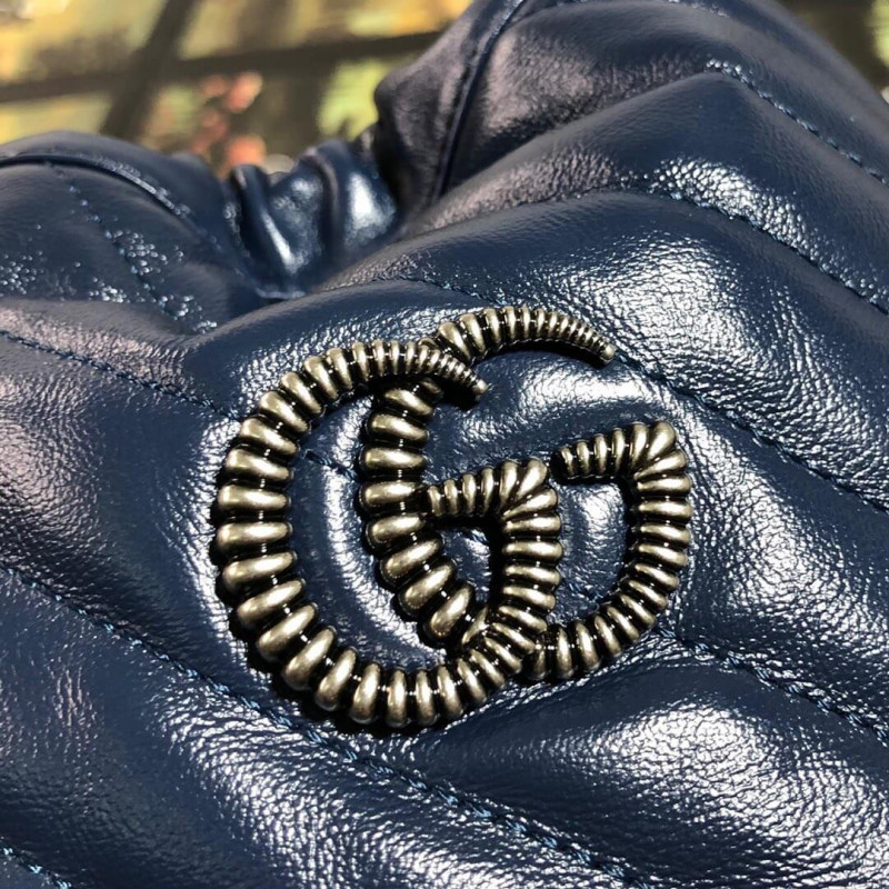 Gucci GG Marmont Mini Bucket Bolsa 575163 Azul-7