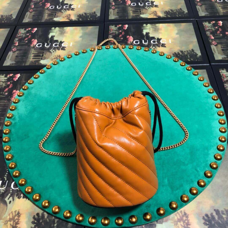 Gucci GG Marmont Mini Bucket Bolsa 575163 Cognac-1