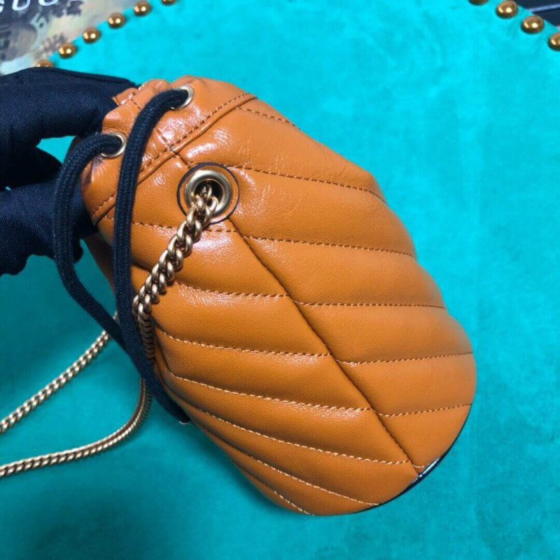 Gucci GG Marmont Mini Bucket Bolsa 575163 Cognac-5