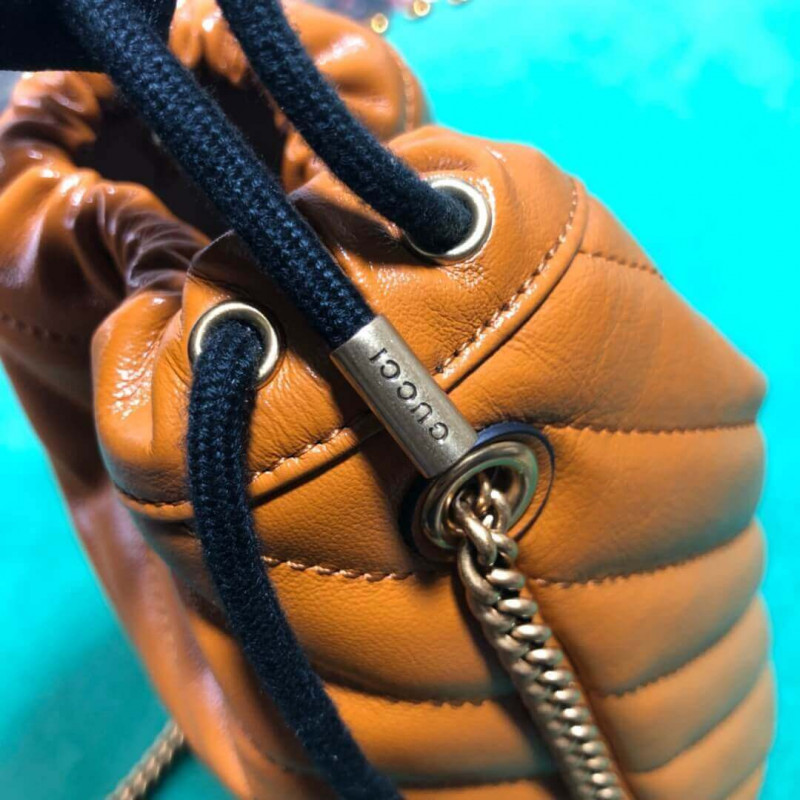 Gucci GG Marmont Mini Bucket Bolsa 575163 Cognac-6