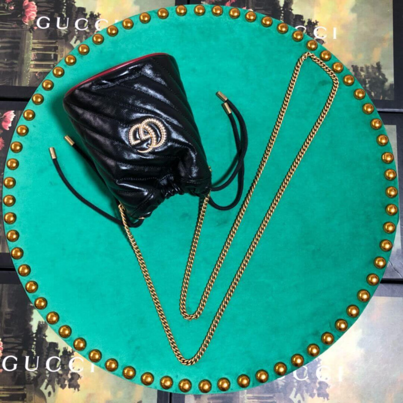 Gucci GG Marmont Mini Bucket Bolsa 575163 Negro-2
