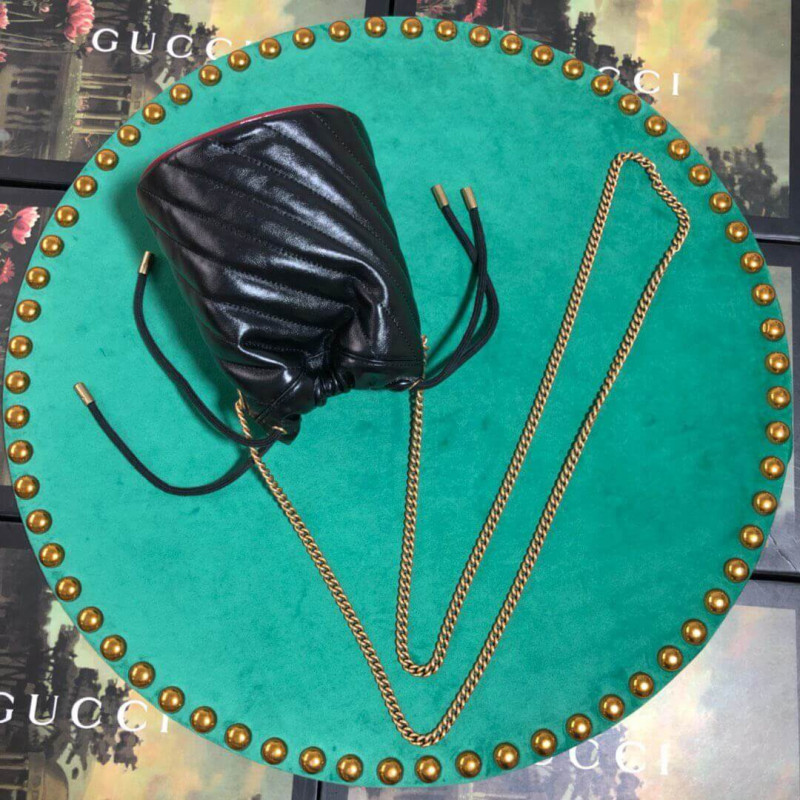 Gucci GG Marmont Mini Bucket Bolsa 575163 Negro-3