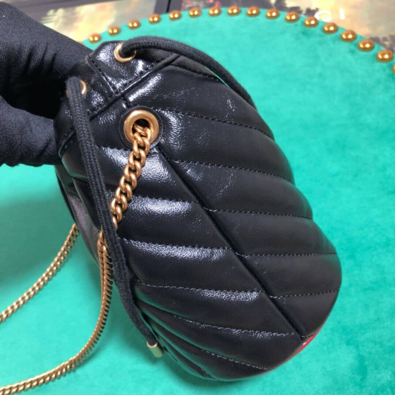 Gucci GG Marmont Mini Bucket Bolsa 575163 Negro-5