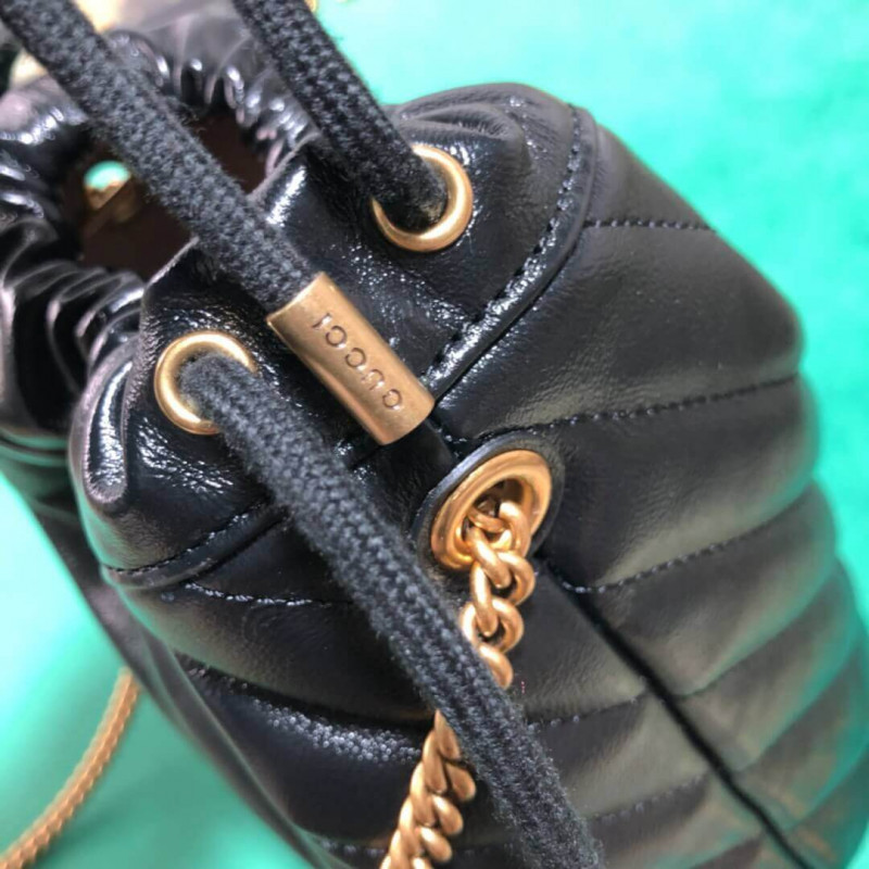 Gucci GG Marmont Mini Bucket Bolsa 575163 Negro-6