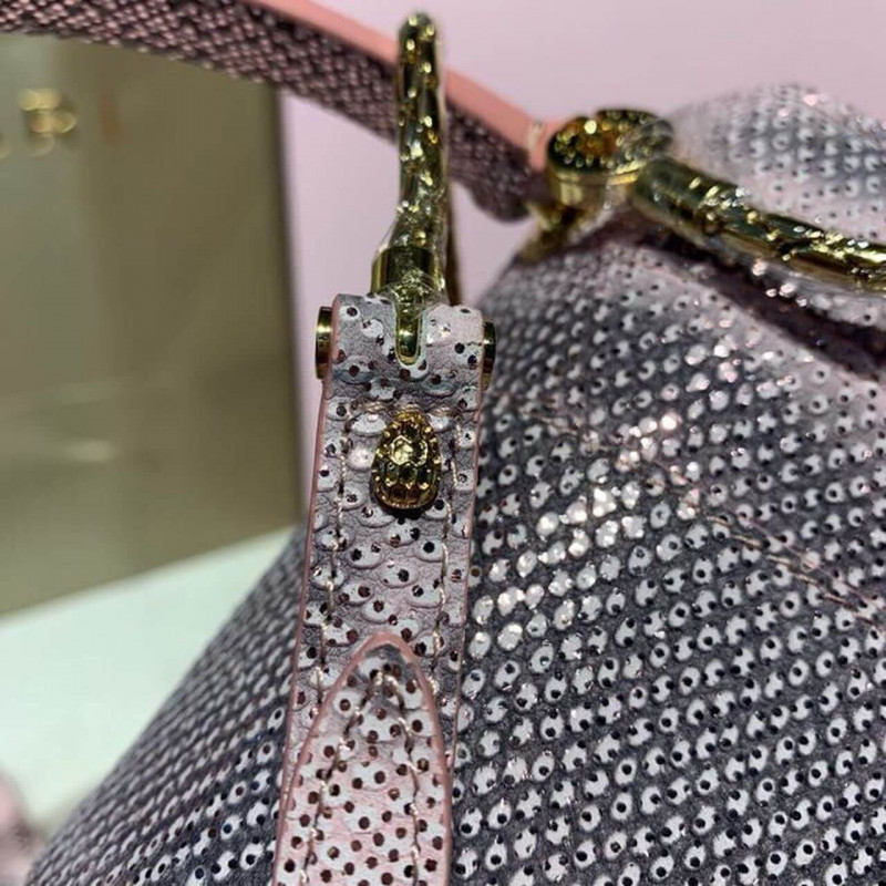 Bvlgari Serpenti Forever Crossbody Top Many Bolsa 18 cm en la piel Karung 284537 Rosa-8