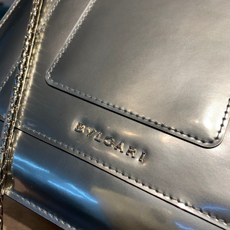 BVLGARI SERPENTI Forever Crossbody Top Many Bolsa 18 cm en plateado Metálico 35106 284537-6