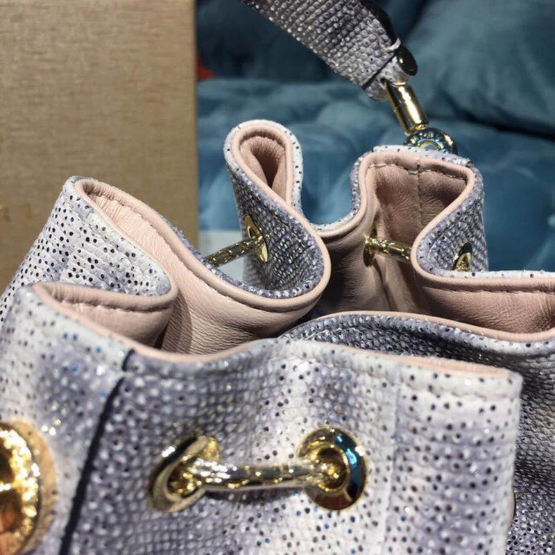 Bvlgari Serpenti Forever Bucket Bolsa 18cm en la piel Karung 289281 White-6