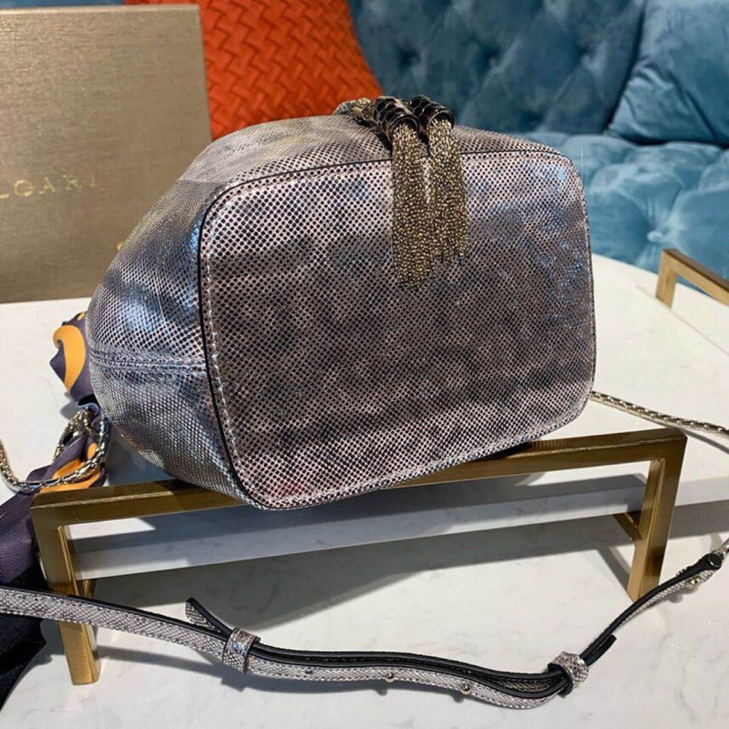 Bvlgari Serpenti Forever Bucket Bolsa 18cm en la piel Karung 289281 Rosa-4