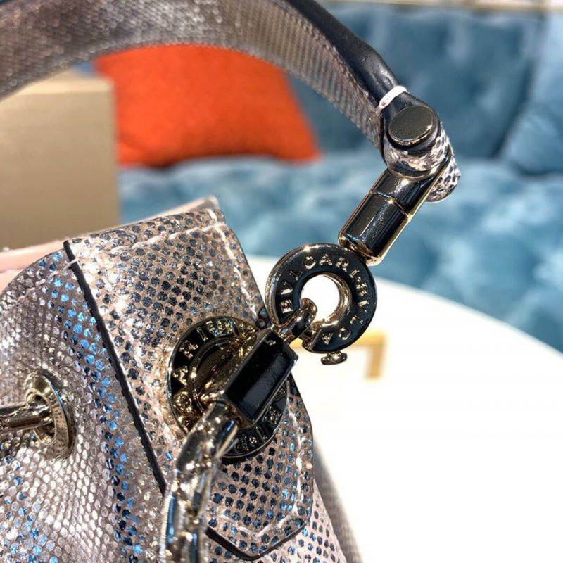 Bvlgari Serpenti Forever Bucket Bolsa 18cm en la piel Karung 289281 Rosa-10