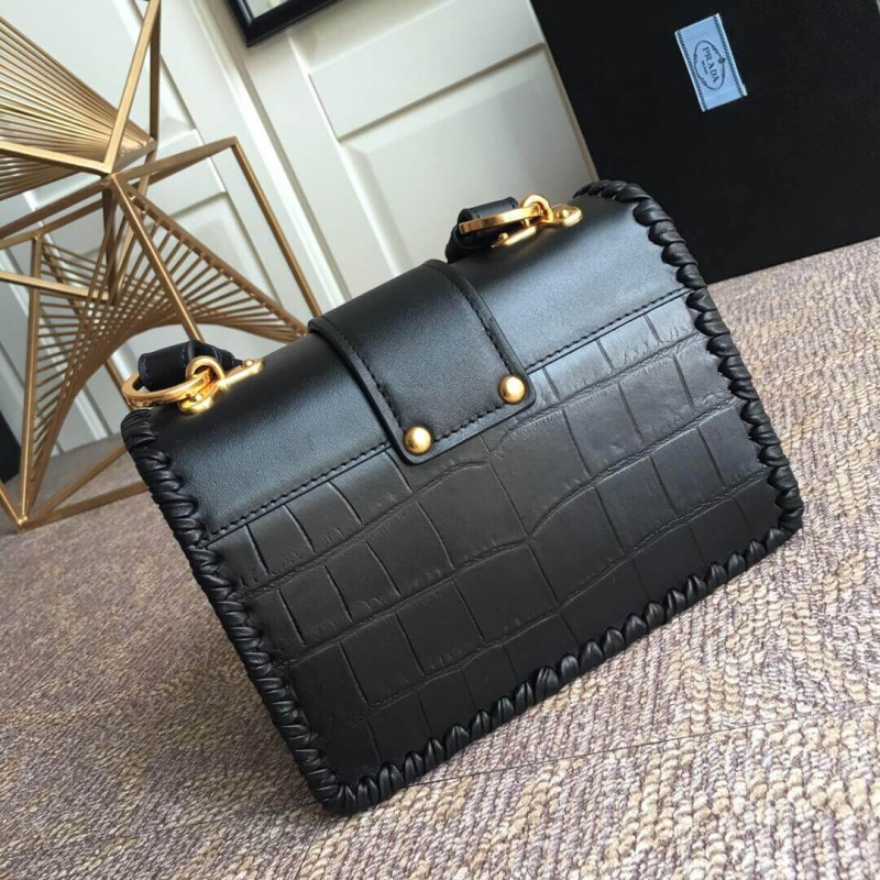 Prada Crocodile y Becerro de cuero Cahier 1BD045-4