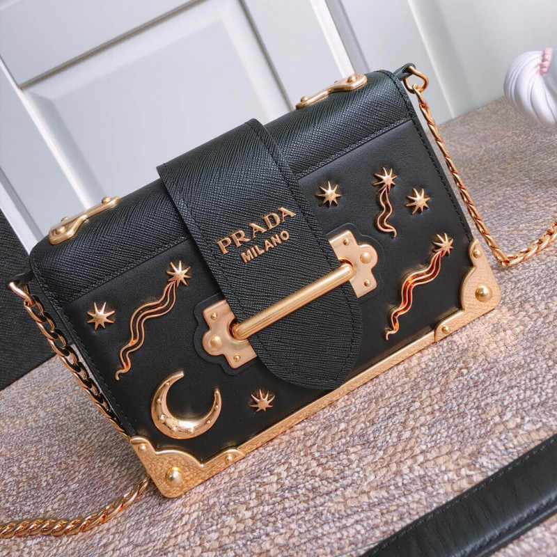 Prada astrología adornada con la bolsa Cahier 1BH018-1