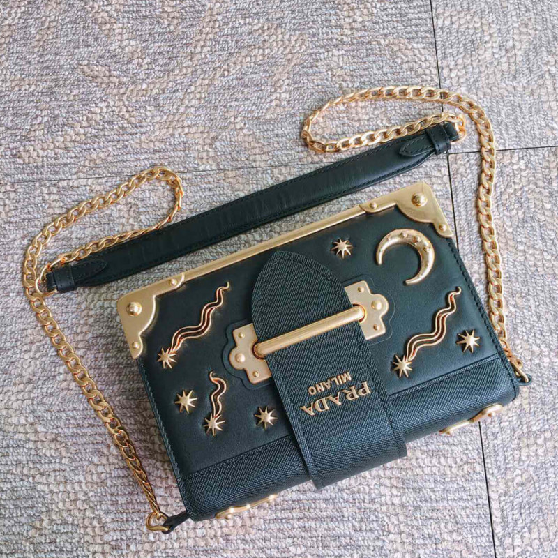 Prada astrología adornada con la bolsa Cahier 1BH018-3