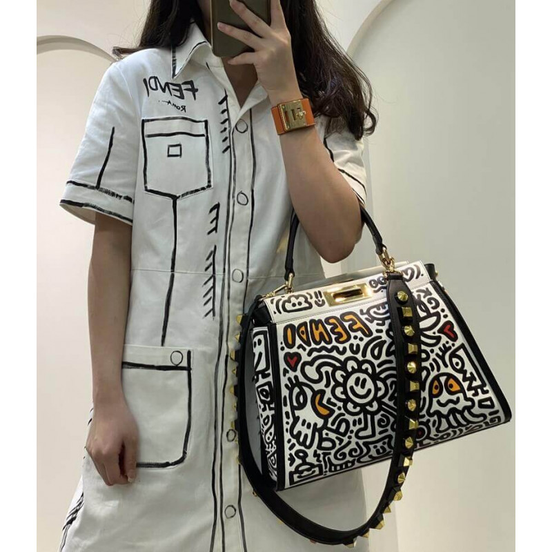 fendi x mr. Doodle Peekaboo Bolsa 8325-2