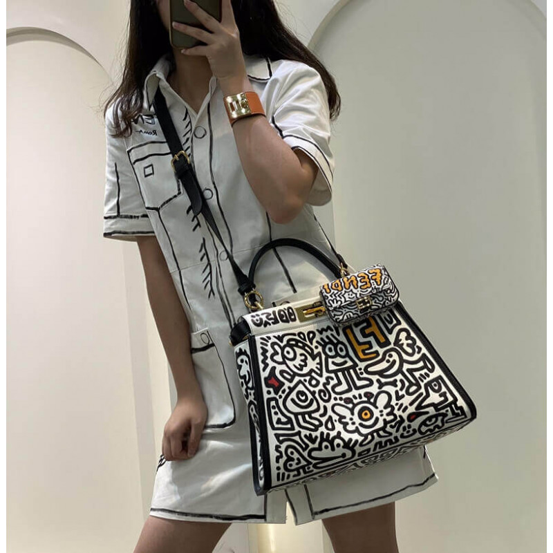 fendi x mr. Doodle Peekaboo Bolsa 8325-3