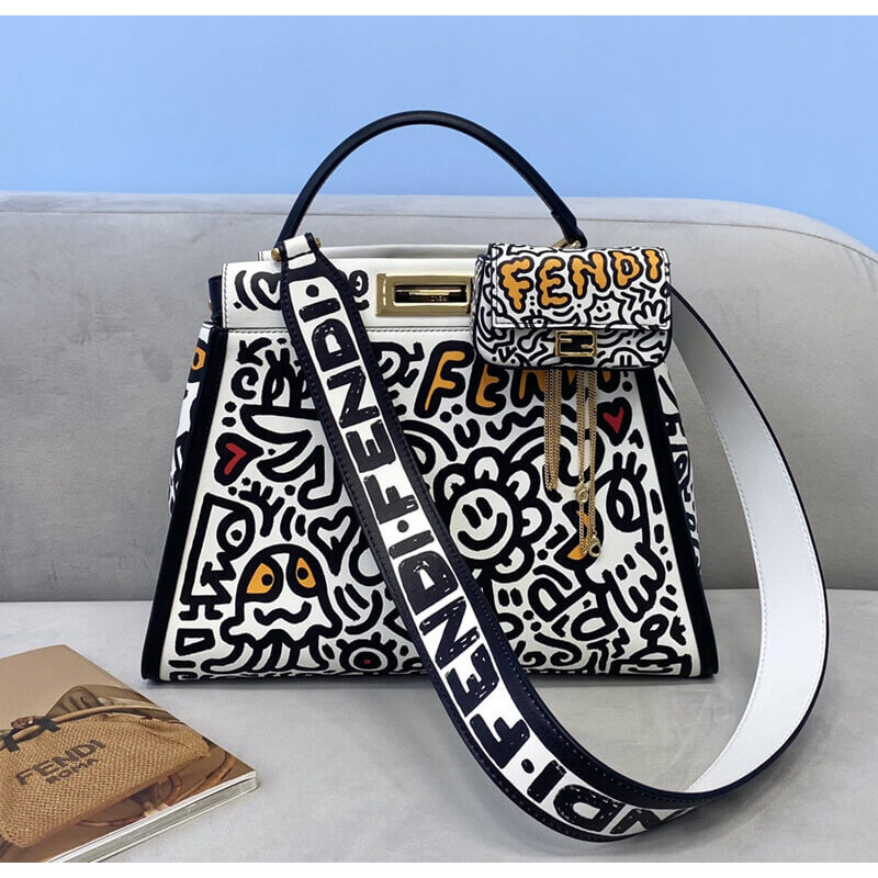 fendi x mr. Doodle Peekaboo Bolsa 8325-4