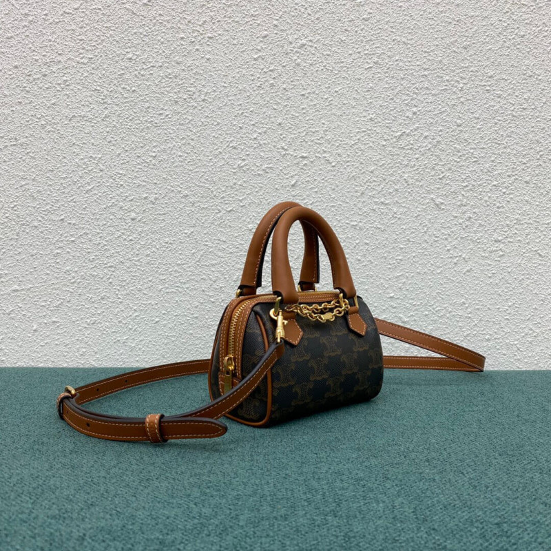 Celine Mini Boston Bolsa en Triomphe Canvas 195112-4