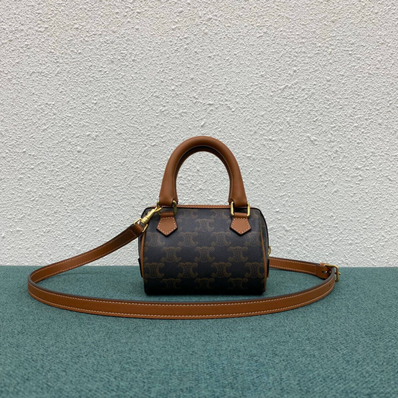 Celine Mini Boston Bolsa en Triomphe Canvas 195112-5