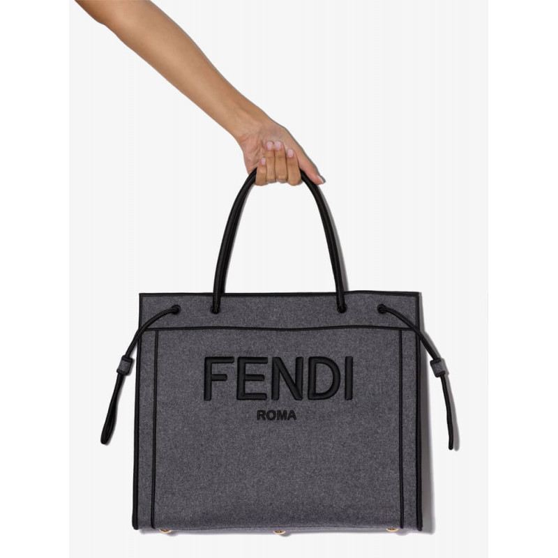 Fendi Logo Wool Shopper 8BH379-1