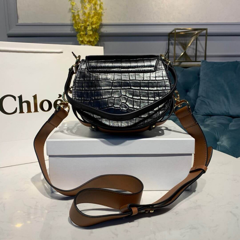 Chloe Small Tess Bolsa en Croco en relieve A876-1