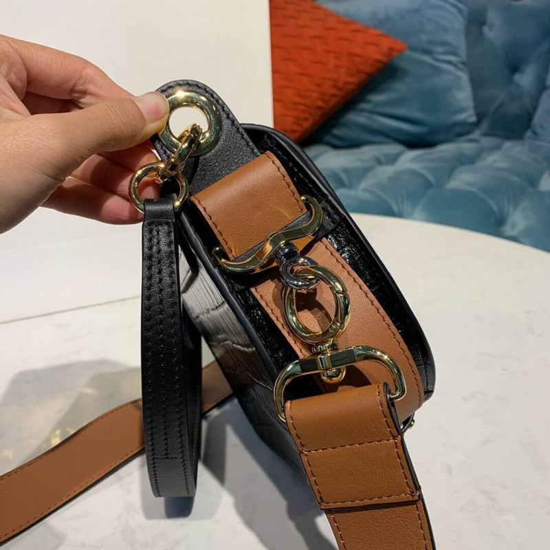 Chloe Small Tess Bolsa en Croco en relieve A876-2