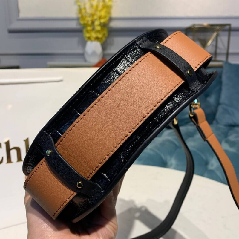 Chloe Small Tess Bolsa en Croco en relieve A876-3