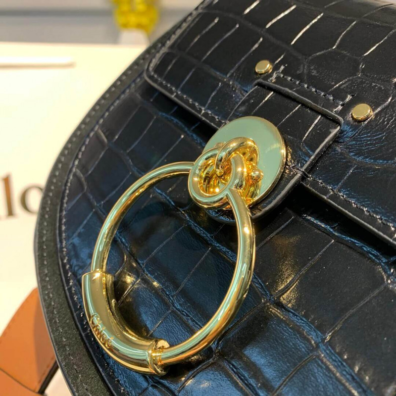 Chloe Small Tess Bolsa en Croco en relieve A876-4