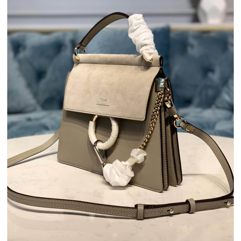 Bolsa pequeña Chloe Faye en becerro liso y de gamuza S203-1