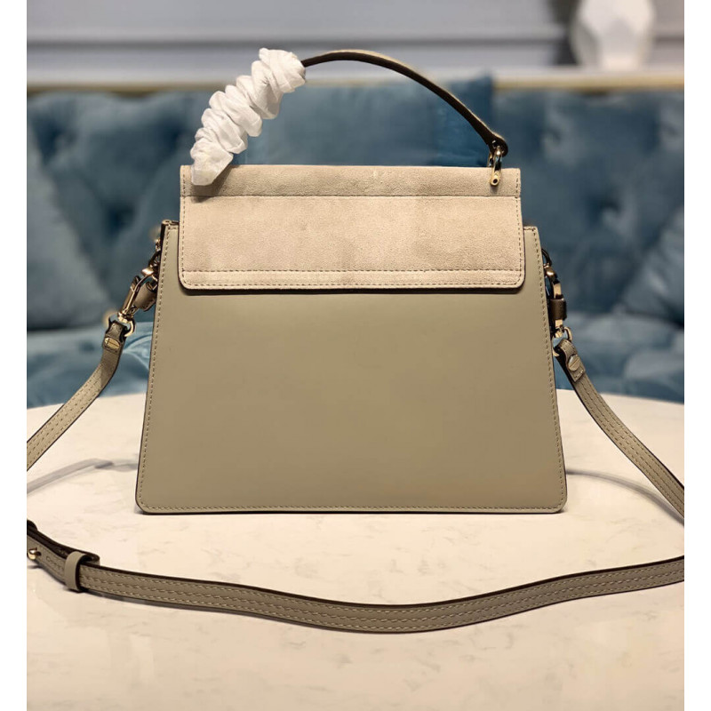Bolsa pequeña Chloe Faye en becerro liso y de gamuza S203-2