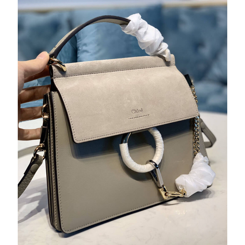 Bolsa pequeña Chloe Faye en becerro liso y de gamuza S203-5