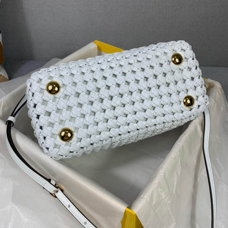 Fendi Peekaboo icónico Mini de cuero Interlace Bolsa 8bn244-7