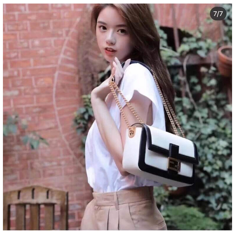 Fendi Bolsauette Chain Bolsa en Nappa Leather 8BR783-2