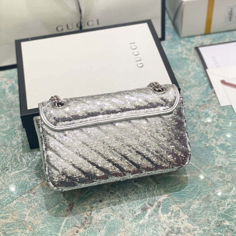 Gucci GG Marmont Small Sequin Shoulder Bolsa 443497-7