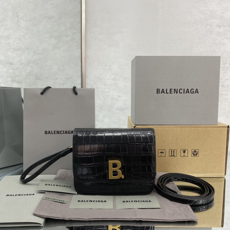 Balenciaga B bolso de cuero de efecto Croc-Croc-Croc-1