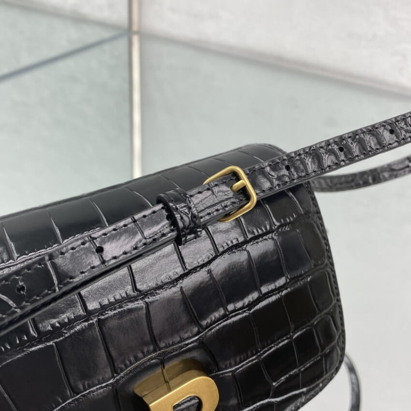 Balenciaga B bolso de cuero de efecto Croc-Croc-Croc-7