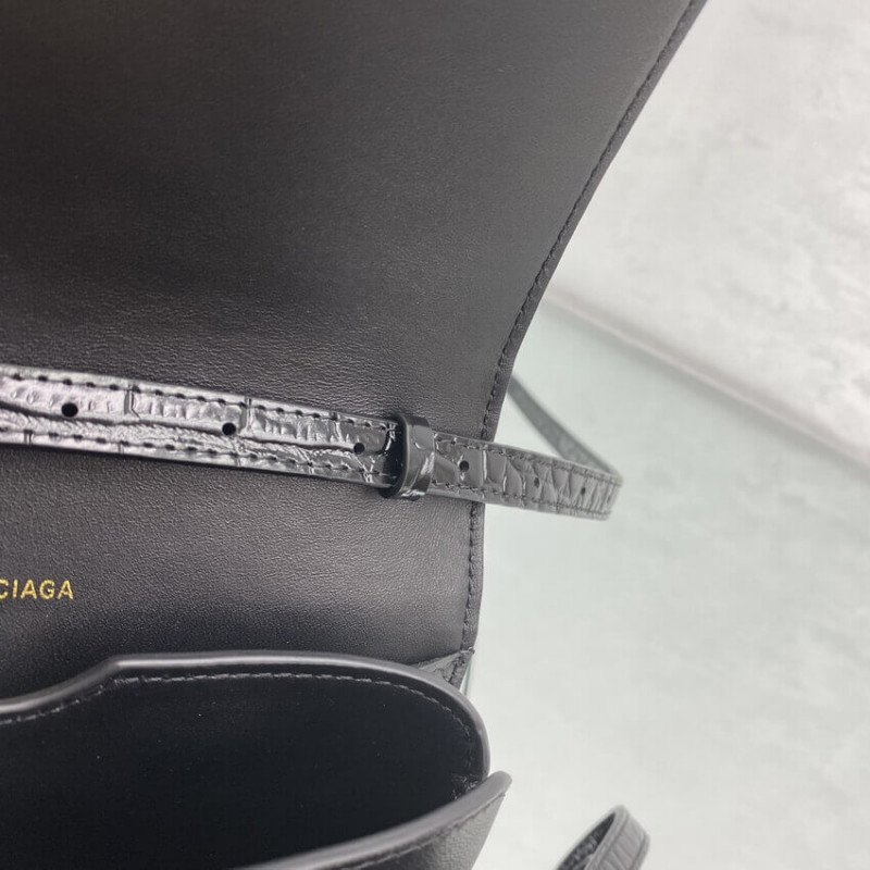 Balenciaga B bolso de cuero de efecto Croc-Croc-Croc-9