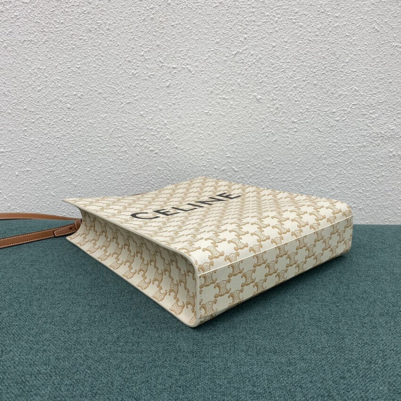 Celine Cabas vertical Celine en lienzo triunfo 191542 White-2
