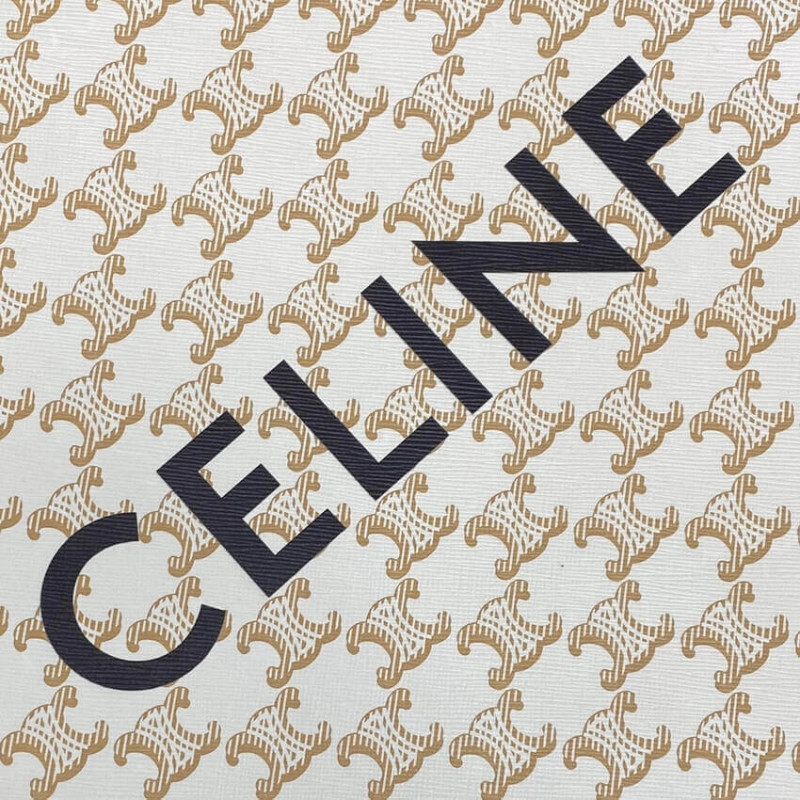 Celine Cabas vertical Celine en lienzo triunfo 191542 White-3