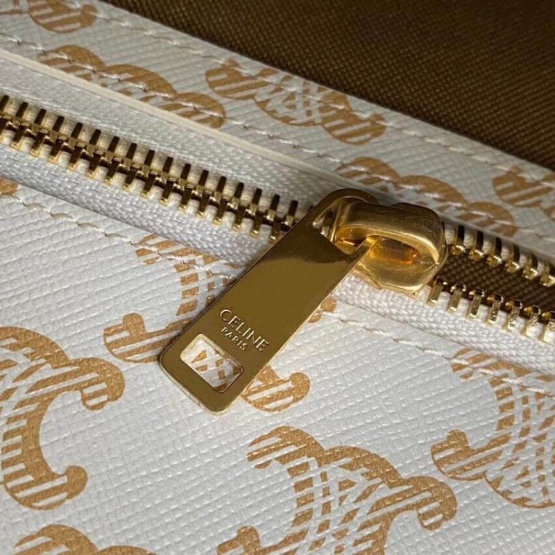 Celine Cabas vertical Celine en lienzo triunfo 191542 White-7