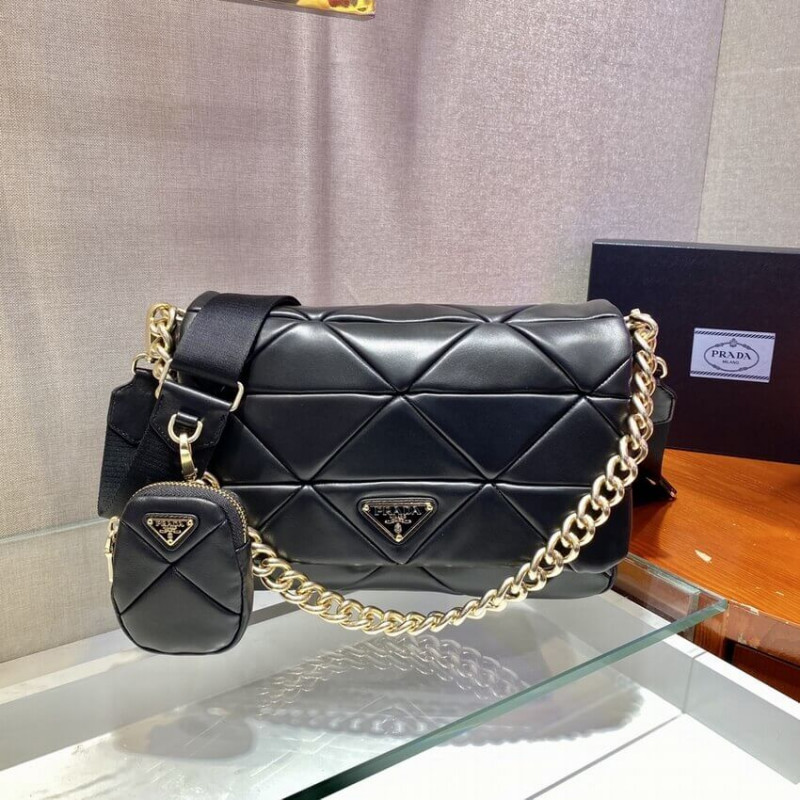 Sistema Prada Bolsa de mosaico de cuero Lambskin 1BD291-2