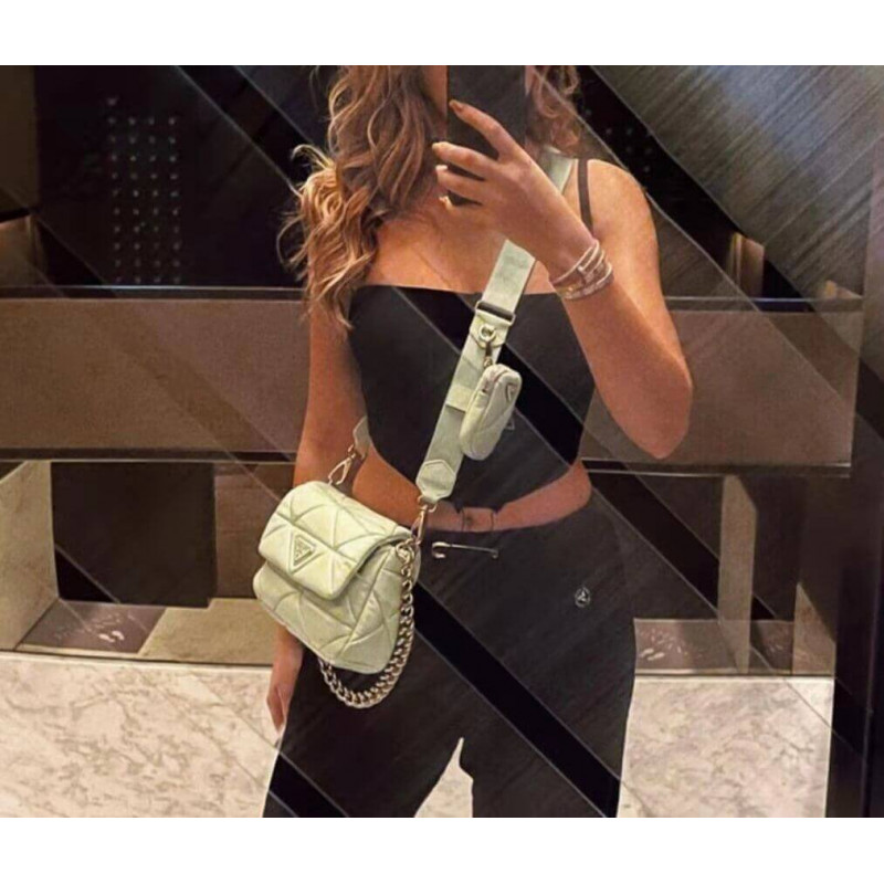 Sistema Prada Bolsa de mosaico de cuero Lambskin 1BD292-1
