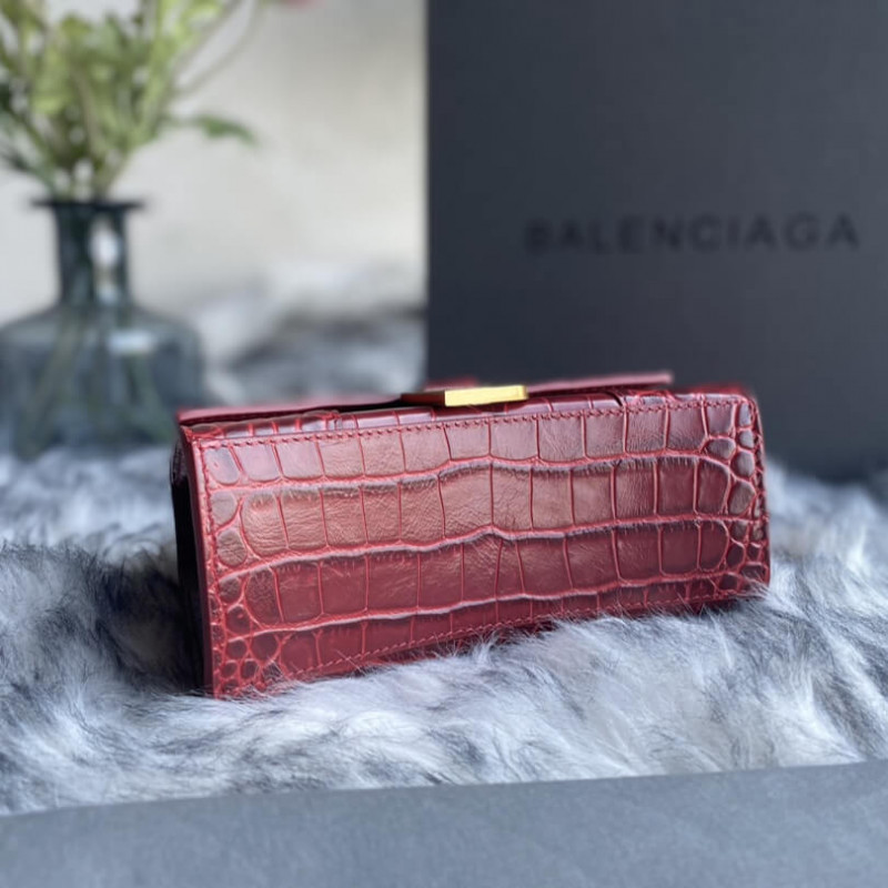 Balenciaga Hourglass XS Croc-Effect Leather Tote-2