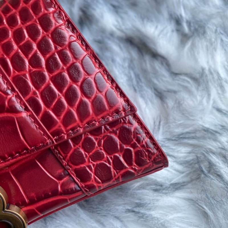 Balenciaga Hourglass XS Croc-Effect Leather Tote-4